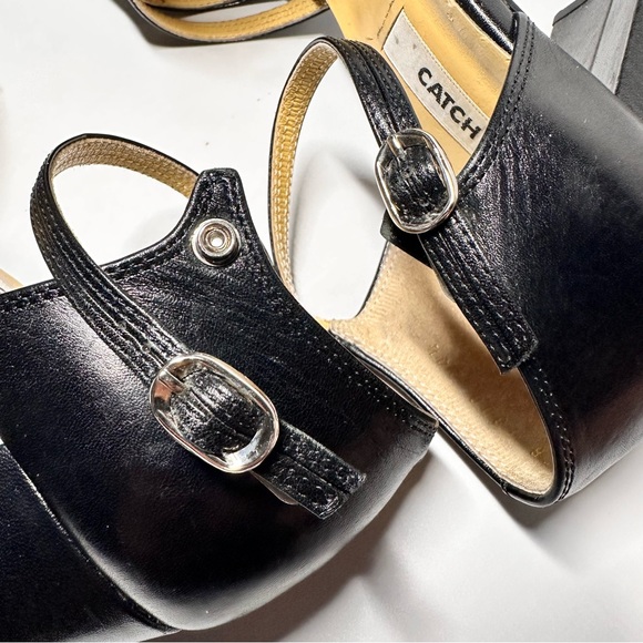 Black Leather Platform Mary Jane Pumps Chunky Block 3.5” Heel 24.5 cm /US 7- 7.5 - Picture 10 of 12